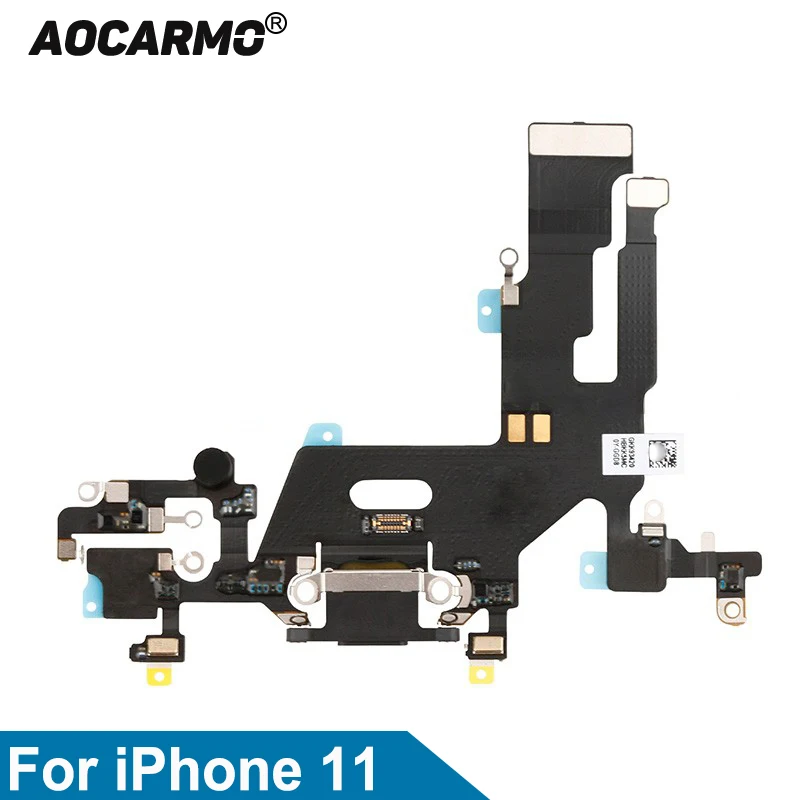

Aocarmo For iPhone 11 USB Charging Port Charger Dock Connector Mic Microphone Flex Cable