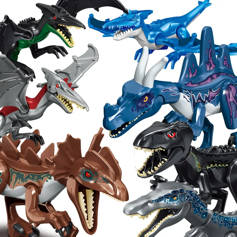 Dinossauro jurássico mundo brutal raptor t-rex triceratops indominus rex modelo blocos de construção dino velociraptor figura tijolos brinquedos