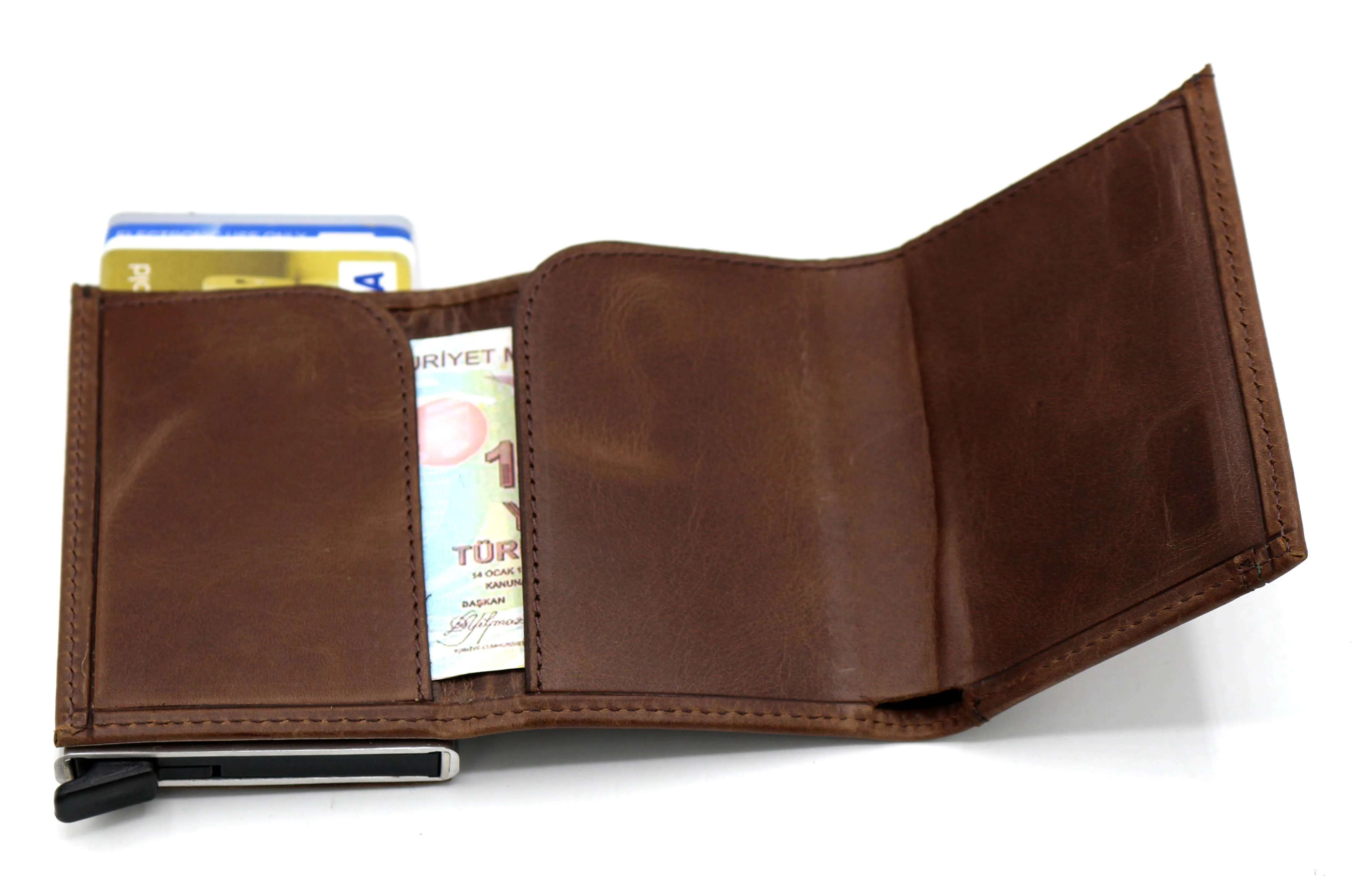 Valuaes Latch Mechanism Card Holder Genuine Leather Patched 2021 Fashion Top Quality Unisex Purse Clutch Vintage Retro Wallet