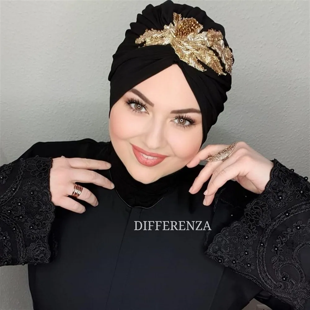 Hijab Turban Hat 2021 New Inner Caps for Women Muslim Stretch Hat Islamic Indian Arab Wrap Head Scarf Trendy Scarf Cap Headdress