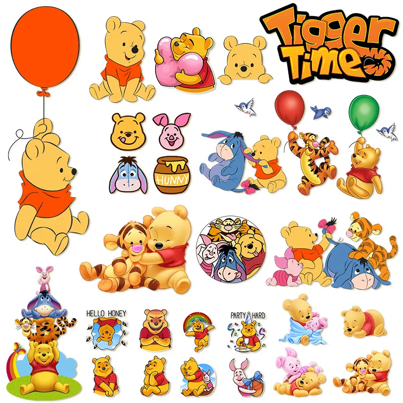 Disney Cute Winnie The Pooh Patches Iron On Transfers For Clothes Heat Transfer Vinyl Stickers For Baby kids Girls Clothing DIY