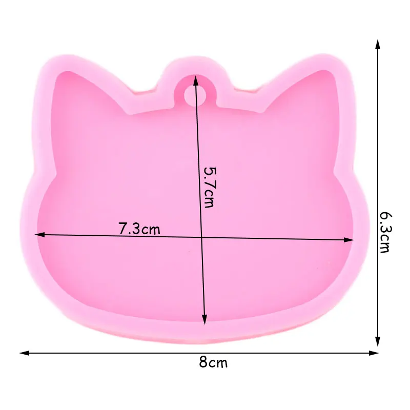 Cat Head Keychain Silicone Molds Key Chain Polymer Clay Mould DIY Jewelry Pendant Making Epoxy Resin Moulds