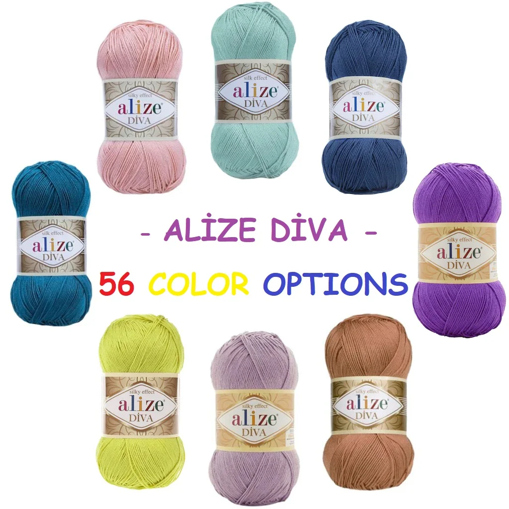 Alize Diva przędzy dziania szydełka 100g jedwabiu efekt koronki nici lekki Sport strój kąpielowy na lato sukienka Bikini Top Amigurumi Mercerized