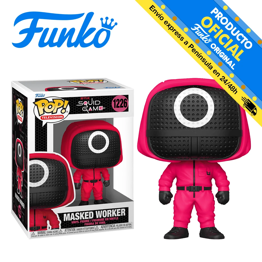 Funko Pop! The Squid Game-Masked Worker, 64799, Number 1226, original, Toys, Boys, Girls, original Gifts, Collector, Figures, Dolls, Shop, Box, New, Man, Official License