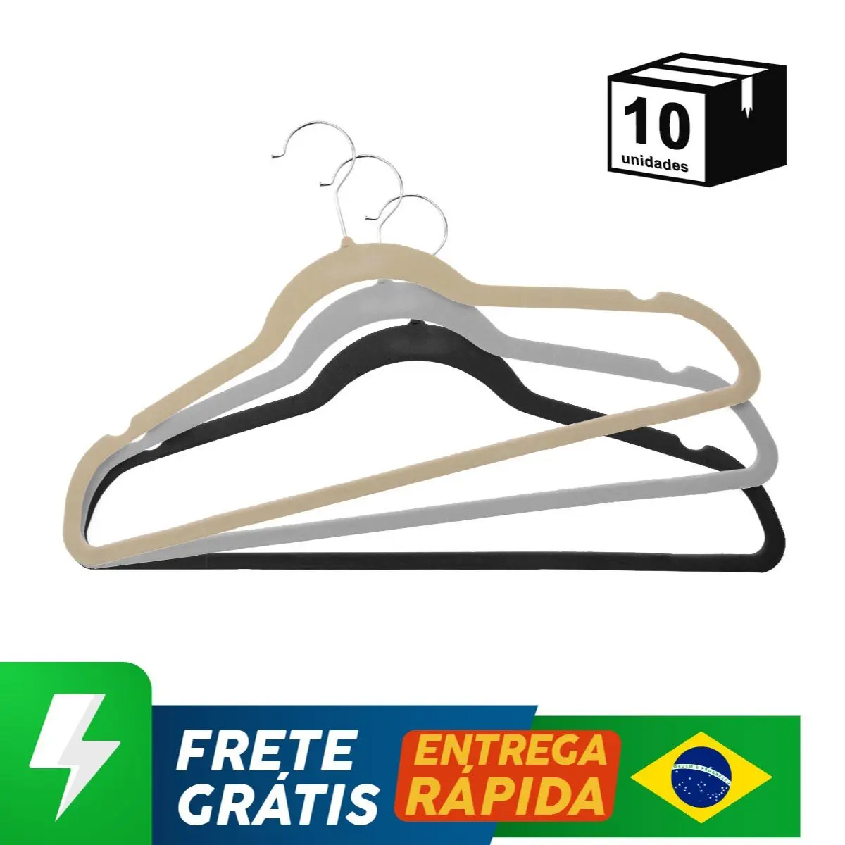 10 Pçs Cabide Veludo Antideslizante Alta Qualidade Roupas Camisas Vestidos Ultrafino Organizador Rack Armário Guarda Roupa