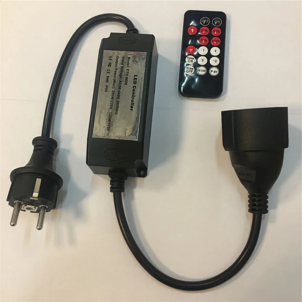 200W RF Wireless LED  Outdoor Dimmer for LED S14 String Lights,Dimmable Brightness 3%-100%,LED Bulb Timer 1H 4H 8H 12H