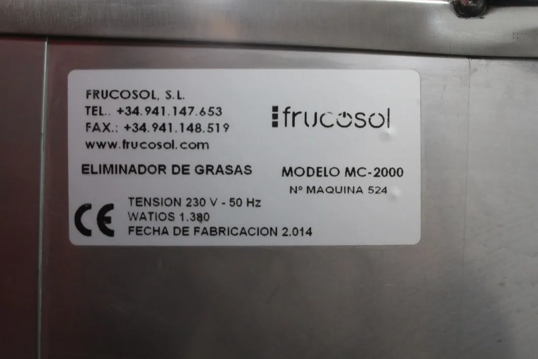 Frucosol MC2000 Decarbonisers Tanks Used