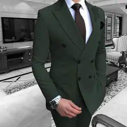 Ternos masculinos verdes do exército, ternos formais de casamento para homens padrinho, ternos de noivo slim fit, fantasia de casamento