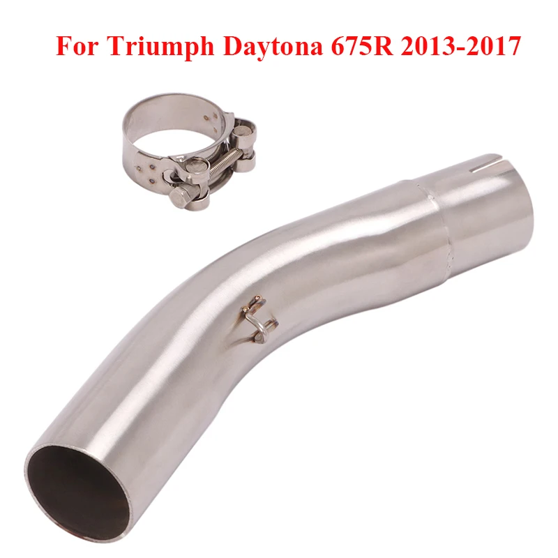 

Motorcycle Exhaust System Middle Mid Link Tube Pipe Connection for Triumph Daytona 675R 2013-2017