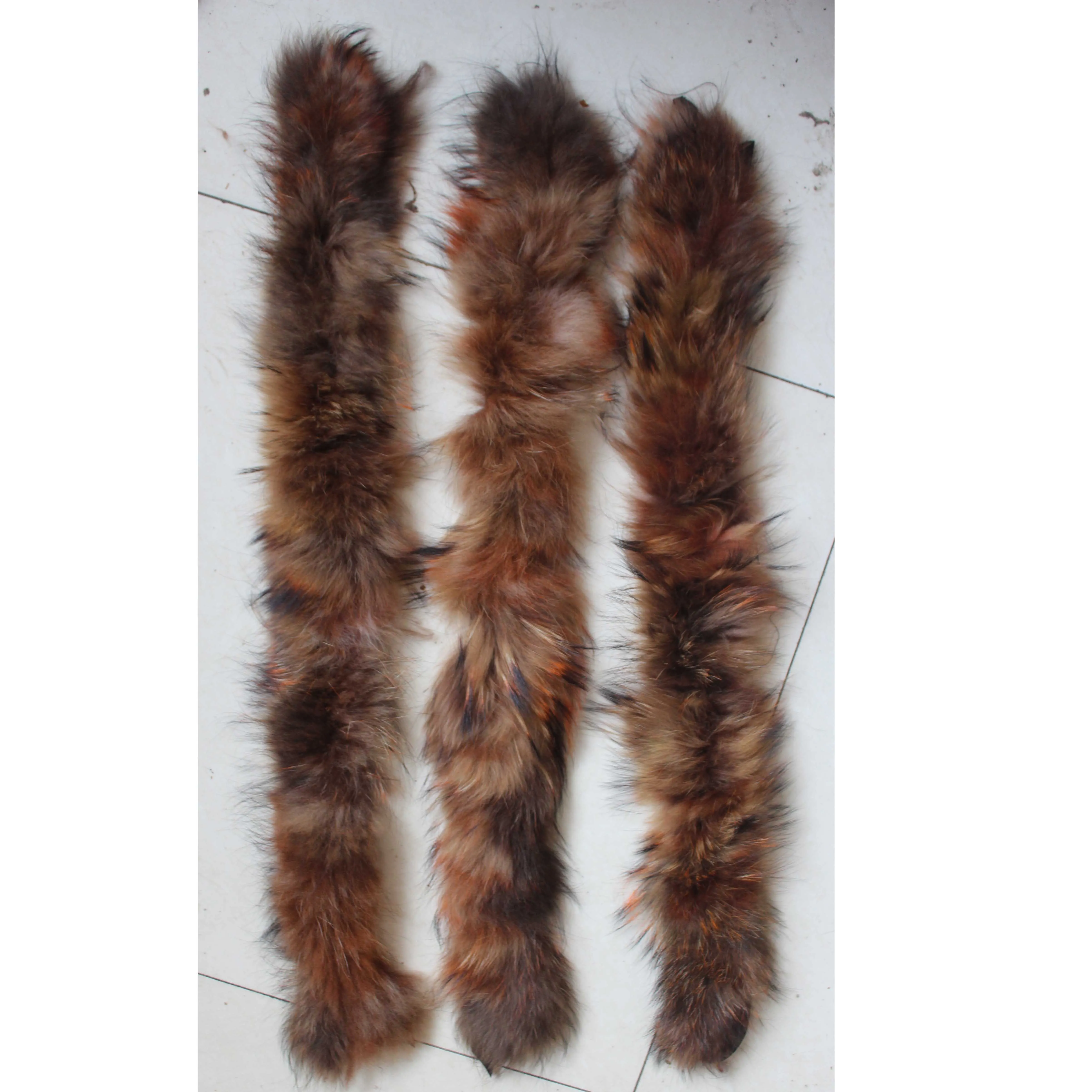 linhaoshengyue70cm Real Fur  Raccoon Fur Children Hood Collar  Collar  High-Quality Raccoon Fur  Fashion  Coat Collar Cap Collar