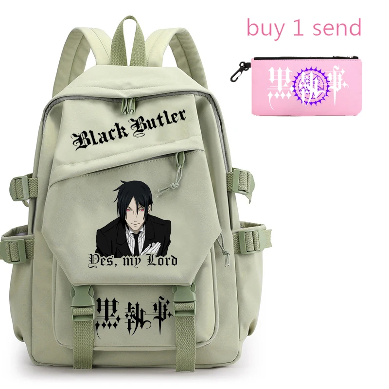 

Women's Waterproof School Backpack Black Butler Teen Girls Shoulder Bag Travel School Bag