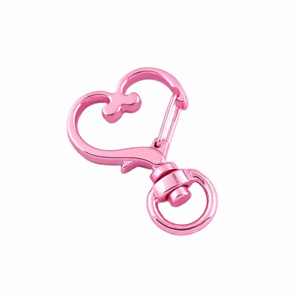 Colorful Swivel Clasps Heart Shaped Lobster Clasps Rainbow/Pink/Red/Green/Purple/Blue Push Gate Snap Hook Key Chain for Bags