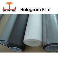 BYINTEK hologram 3D projector screen,holographic rear adhesive film projection  film foil for window shop church hotel hall