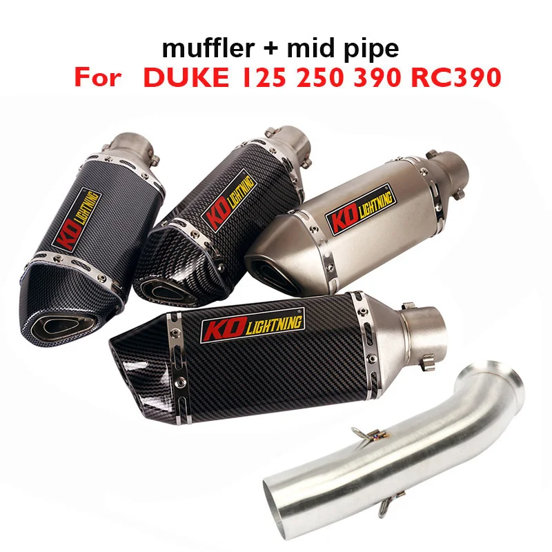 

Motorcycle Exhaust Middle Connect Link Pipe Muffler Tip Silencer Modified For DUKE 125 250 390 RC390 2017-2020