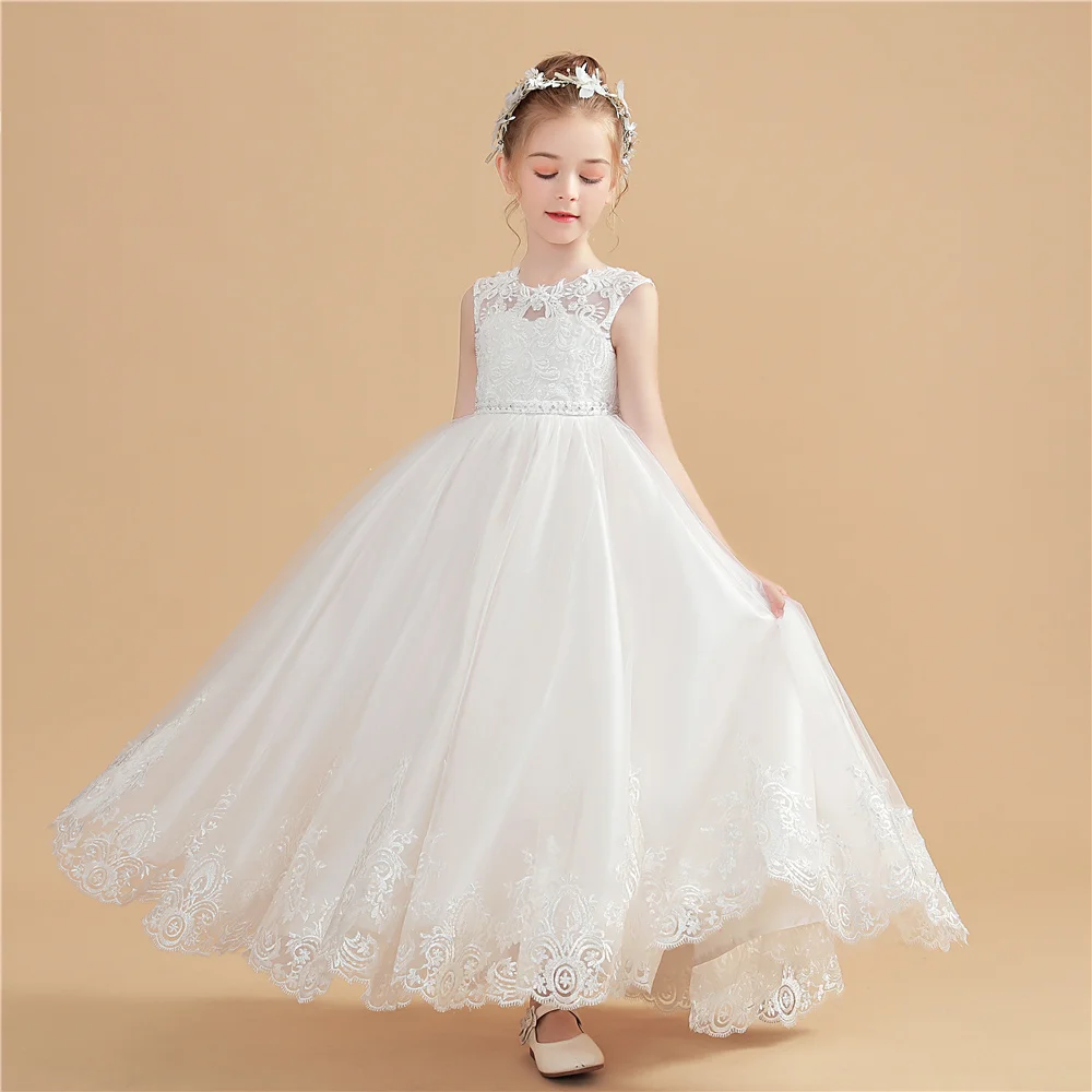 A-Line Princess Flower Girl Dress For Children First Communion Wedding Choir Show Ball-Gown Birthday Event Party Banquet Prom