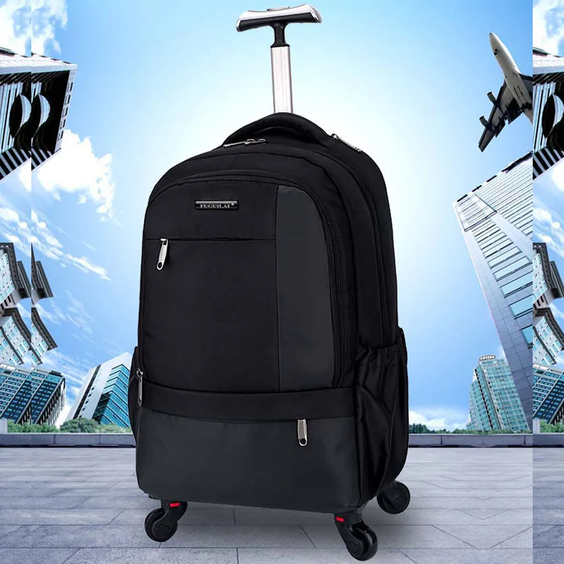 

20 Inch Canvas Large Travel Trolley Bag With Wheels Laptop Backpack Sporty Shoulder Bag Schoolbag Boarding Cabin Free Shipping