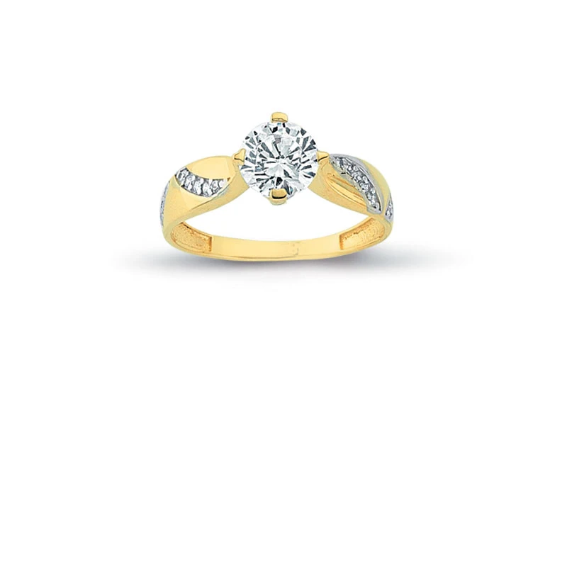 14K Solid Gold Gracious Solitaire Engagement Wedding Ring