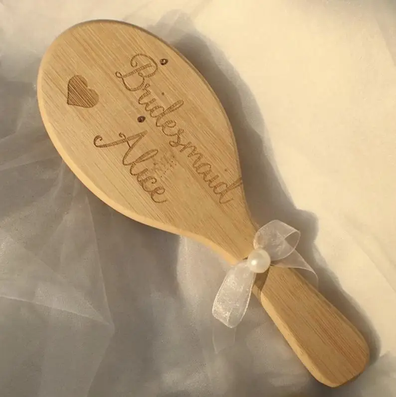 Personalized Wooden Adult Comb Hair Brush Professional Health Paddle Pad Custom Massage Brush Name Logo Wedding Gifts Home