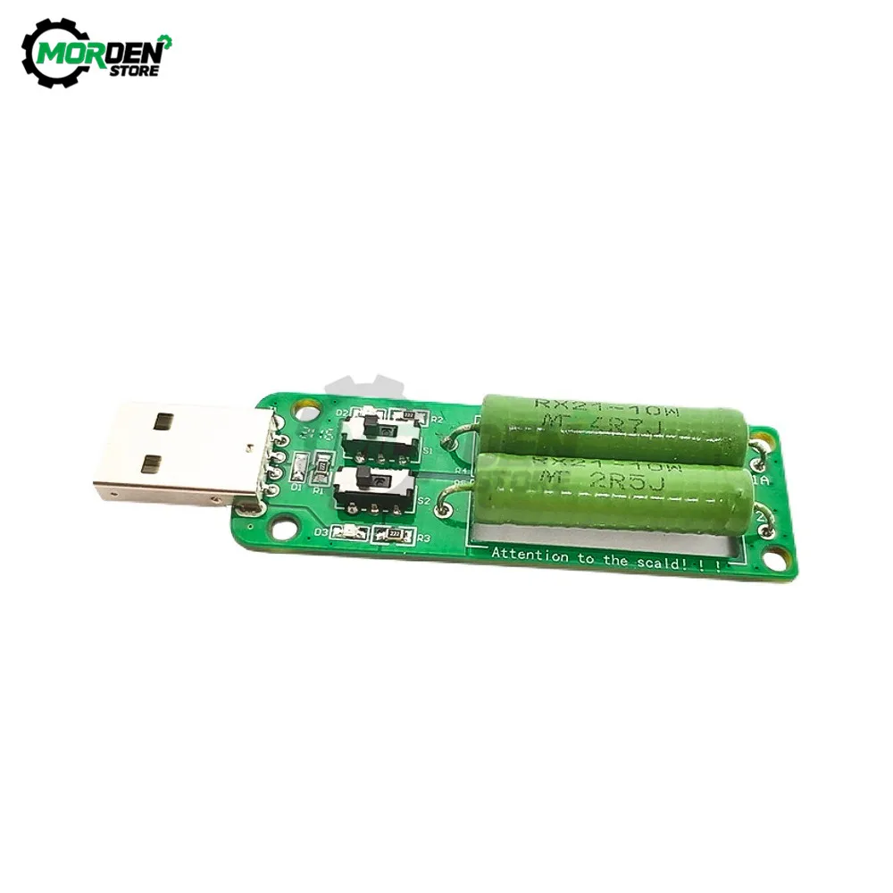 Resistor Resistance USB DC Electronic Load With Adjustable Switch 3 5V1A Current/2A/3A Battery Capacity Discharge Voltage Tester