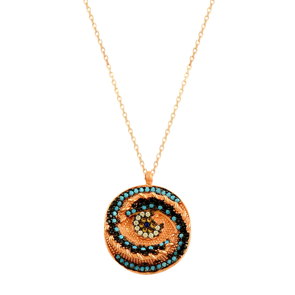 Art Collection Evil Eye Statement Minimal Necklace Turkish Evil Eye Dainty Boho Statement Ladies Necklace for Women Femme