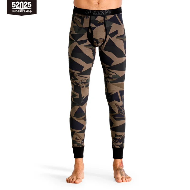 52025 Men Thermal Camouflage Leggings Cotton Modal Soft Comfortable Underwear Eco-friendly Print Thermal Bottoms Thermo Leggings