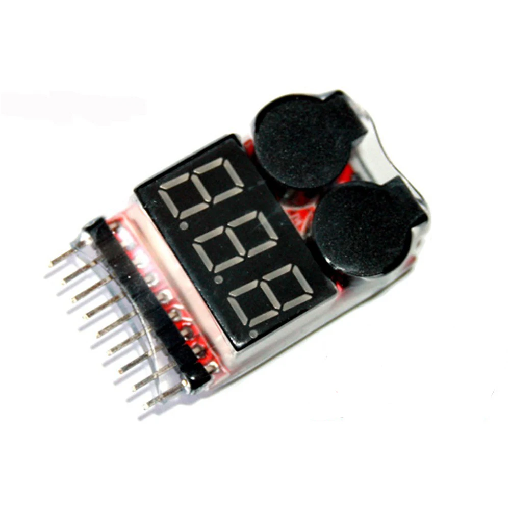 Monitor and alarm for LIPO 1S-8S batteries, LiPo, LiFe or LiIon. Saves Lipo Safe Alarm batteries. Lipo battery voltage tester. Low voltage alarm for Lipo batteries from 1S to 8S