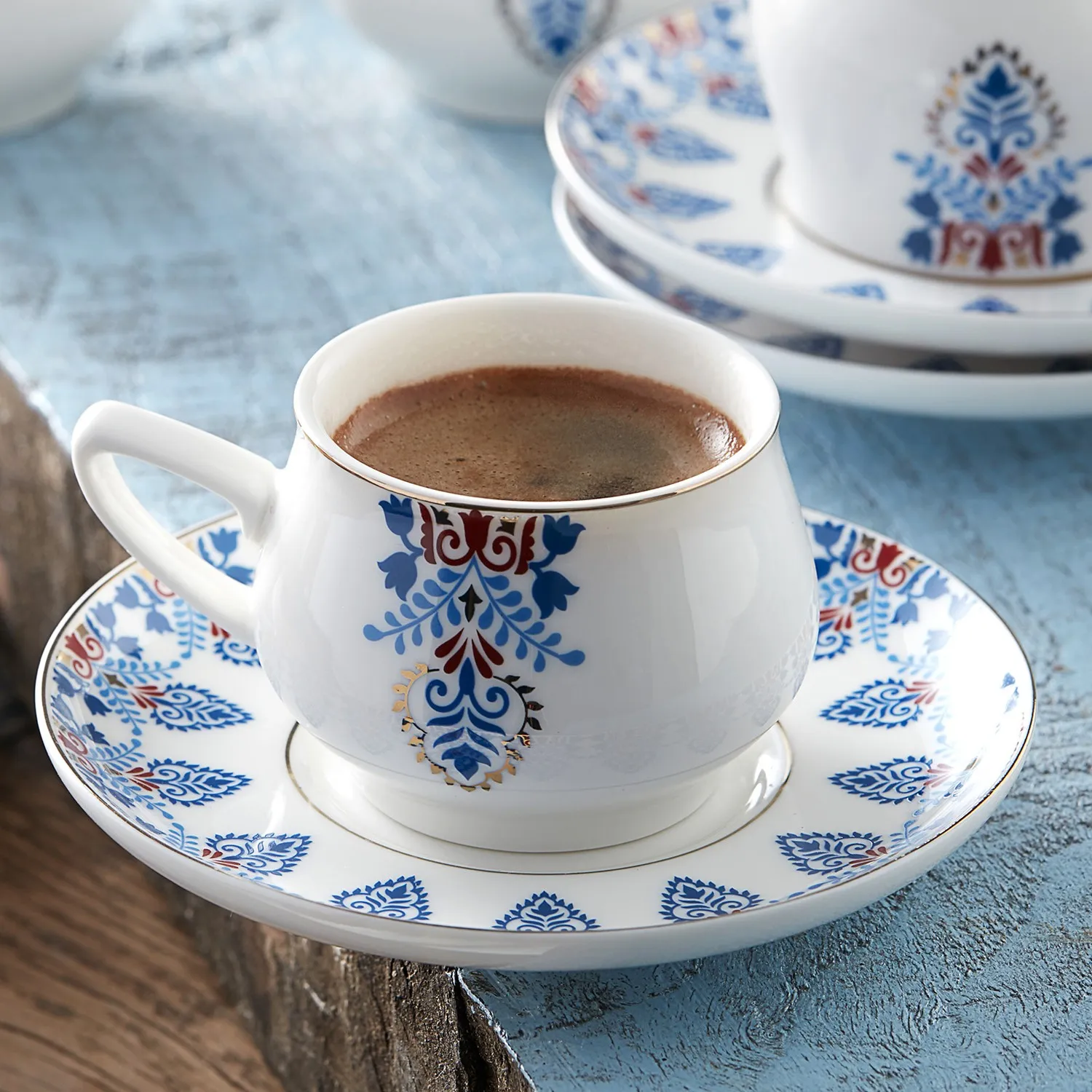 WONDERFUL MAGNIFICENT Karaca Karaca Relica Set of 6 Coffee Cups YOUR QUALITY CUP WITH COFFEE WITH PLEASANT CONVERSATION FREE SHI