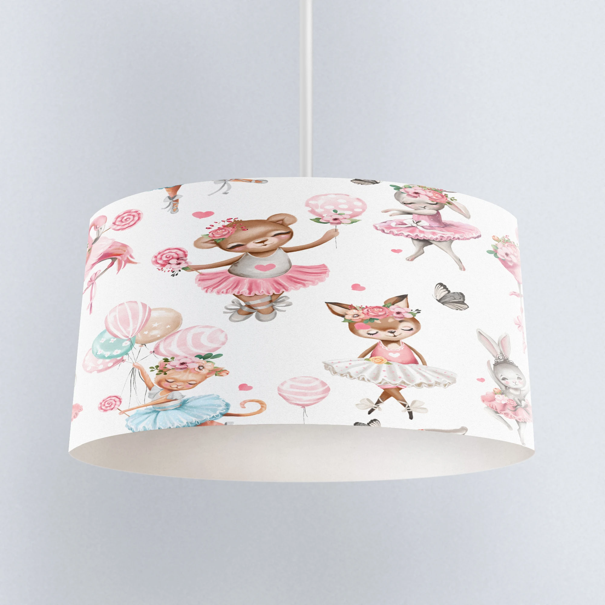 

Else Pink Blue Balloons Blond Ballerina Moon Print Fabric Kids Chandelier Lamp Drum Lampshade Floor Ceiling Pendant Light Shade