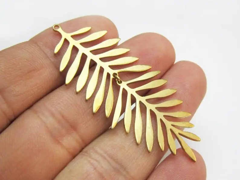 6pcs Brass Leaf Charm, Earring Charms Dangle, Earring Accessories, 31.6x25x1mm, Brass Findings, Jewelry Making - R1731 R1732