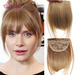 HUAYA Synthetic Bangs Hair Clip In Extensions Natural Fringe Bangs Clip In Front Neat Flat Bang Short Straight Hair piece Bangs