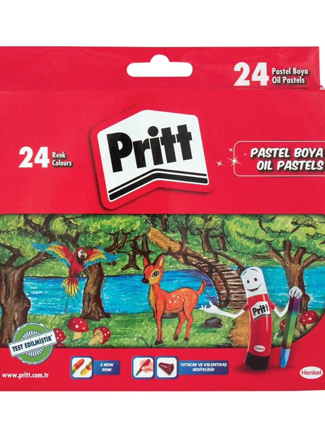 Pritt 24 "Lu 파스텔 페인트 상자, 편안한 박스, 4-7 세 기간 제공, 어린이용 주요 색상