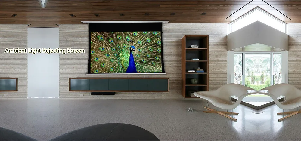 MIVISION 8K Schwarz Diamant/Kristall Umgebungs Licht Ablehnung ALR CLR Elektrische Einbau In-Decke Projektor Bildschirm, v1ALR – Detail 2
