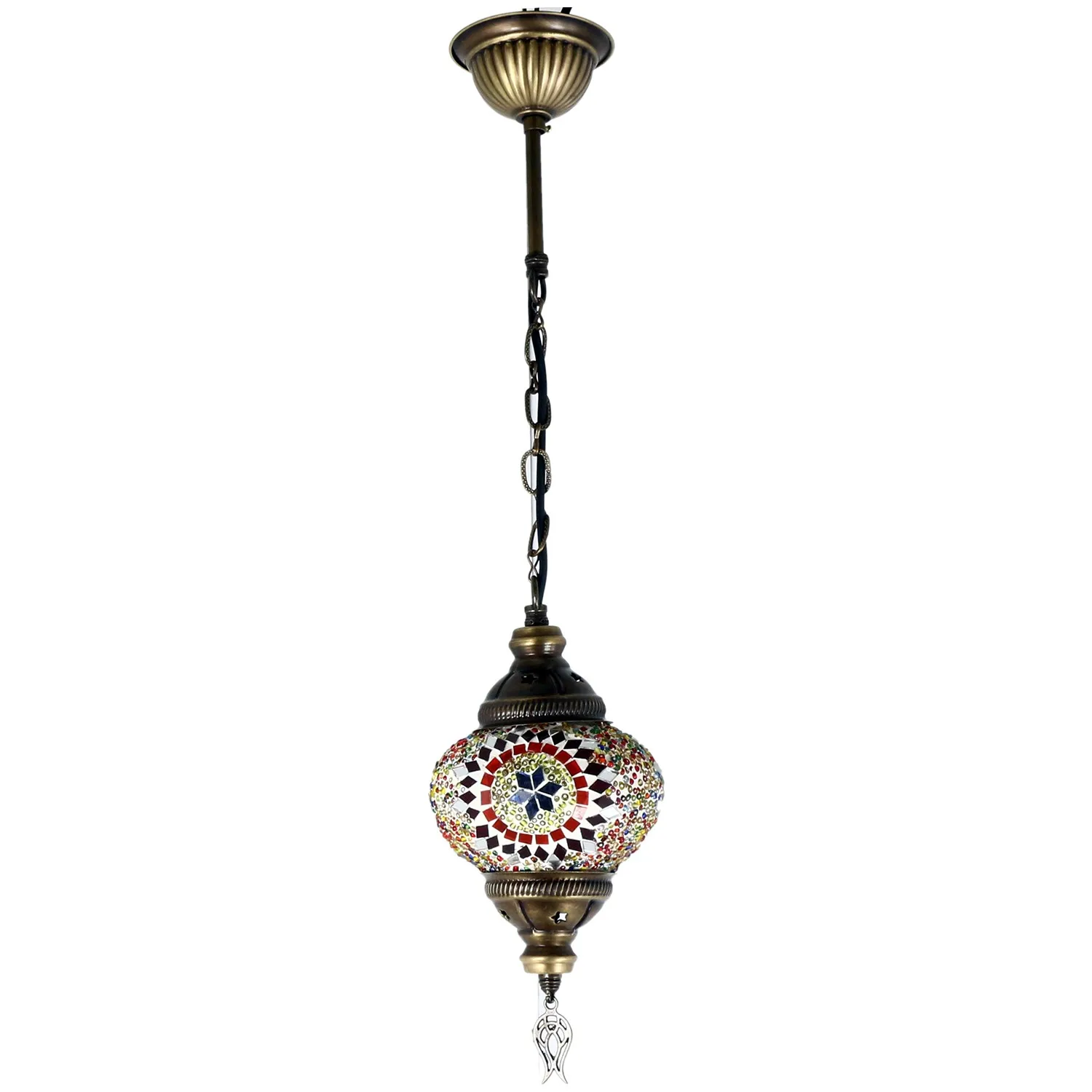 Karalp Mosaic Glass Pendant Single Lamp Authentic Chandelier E14 Bulb Hand Work Free Fast Shipping From Turkey