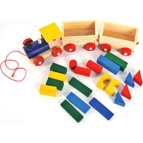 Wood Find Wear Train Children 'S Toy Make Grizzly Train Montessori Activity