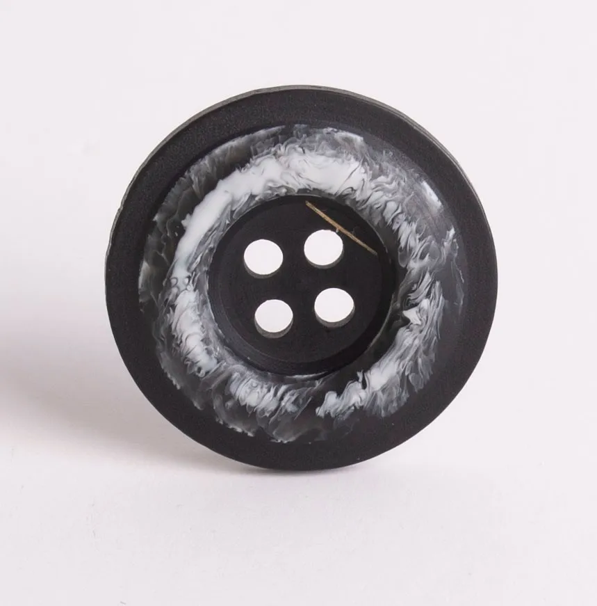 Ankanaturel Polyester Dimple Button 4 Holes Black Gray  Buttons for Jackets Dresses Cardigans and Coats