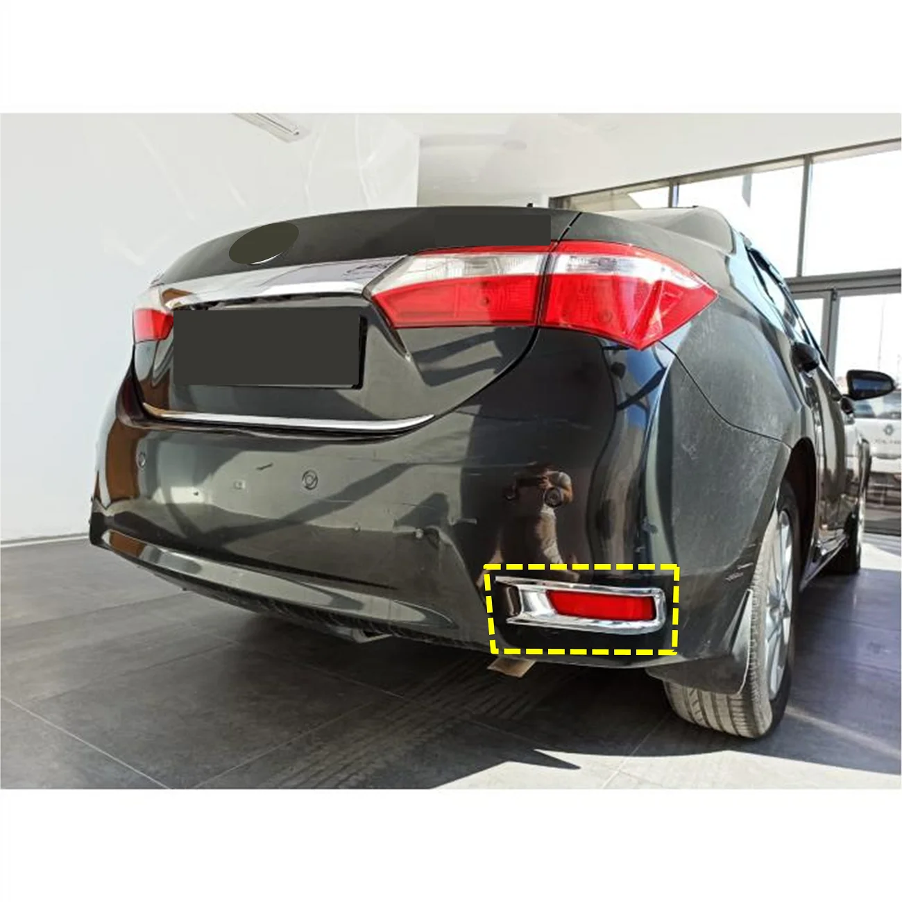 For Toyota Corolla Rear Fog Lamp Cover Nickel Coating (2013-2018)