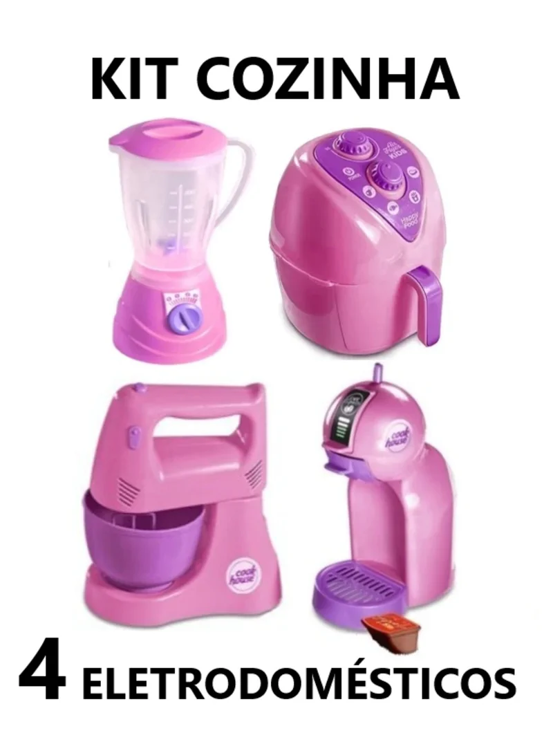 Altimar Children's Kitchen Kit 4 Toys Appliances, Blender, Coffee maker, Mixer, Air Fryer, Educational Toy