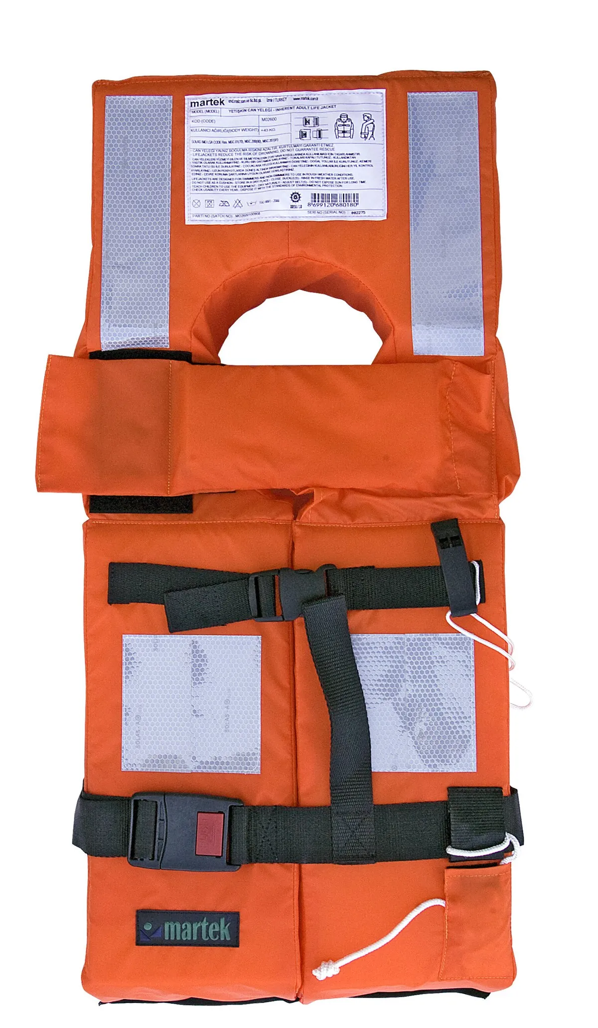 Martek Adult Life Jacket lifesaver life ring lifebuoy Solas Compliant with the International Convention for the Safety of Life