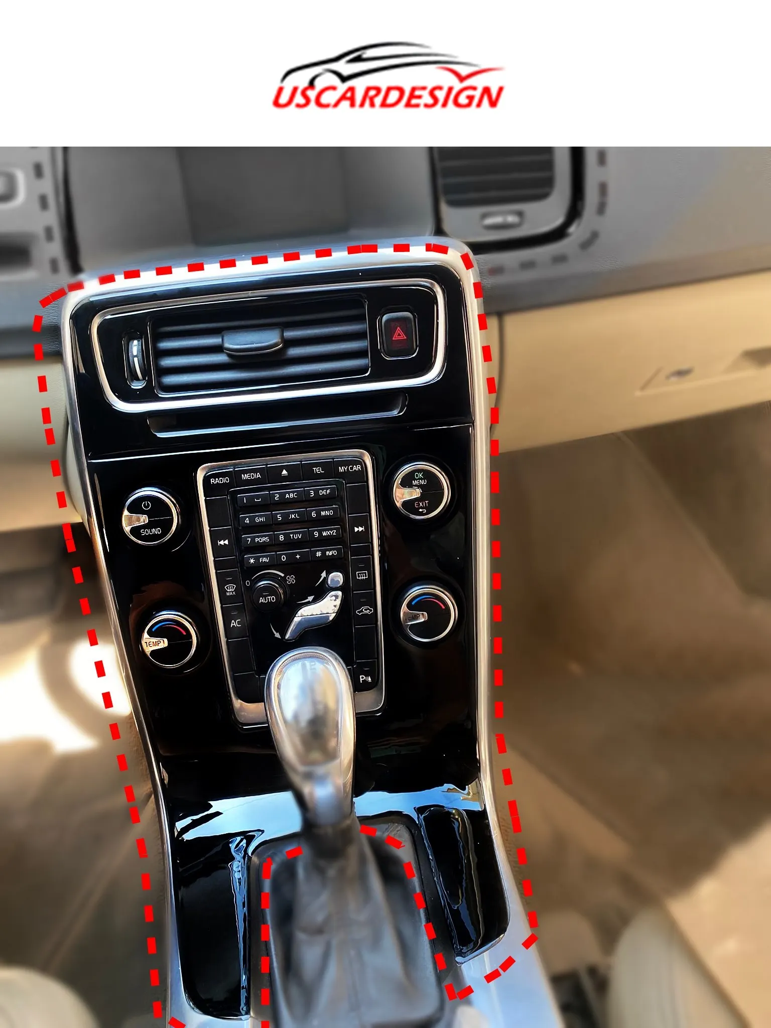 Volvo s60 v60 (2010-2018) 用センターダッシュボードトリム,ブラック,ピアノ,カーボンファイバー,コーティング,ダッシュキット,レバーノブ,ベント