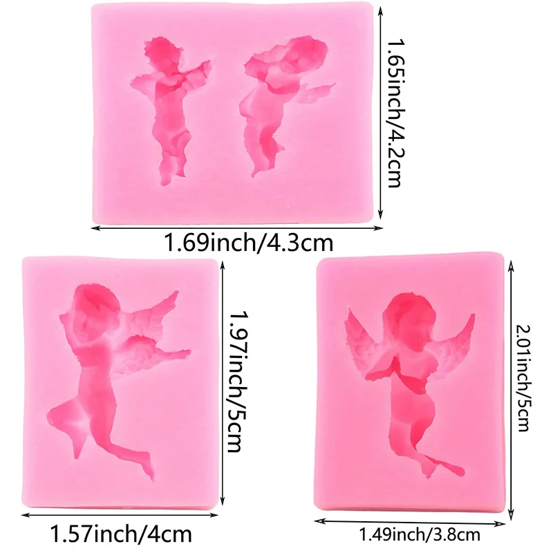 3 Style Angel Silicone Molds DIY Cupid Fondant Cake Decorating Tools Chocolate Candy Dessert Cupcake Kitchen Baking Moulds