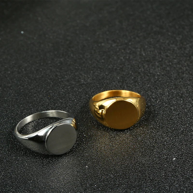 الروح الرجال خواتم للنساء الرجال كبيرة هندسية البيضاوي تصميم الذهب اللون التيتانيوم الصلب الزفاف الكلاسيكية بسيطة خواتم Signet مجوهرات