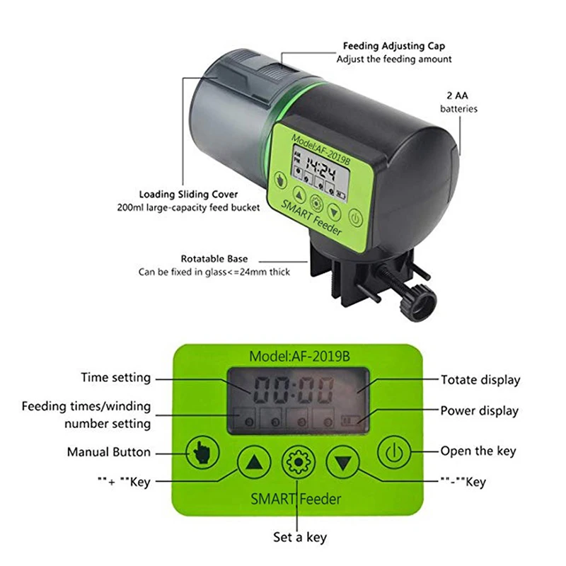 Automatic Fish Feeder With LCD Digital Fish Tank Aquarium Timer Feeder Food Feeding Dispenser Tool Fish Feeder Accessories