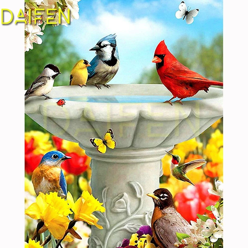 Full Round Diamond painting Water pillar 5D DIY Diamond embroidery Cross stitch Full Square Diamond mosaic Flower butterfly bird