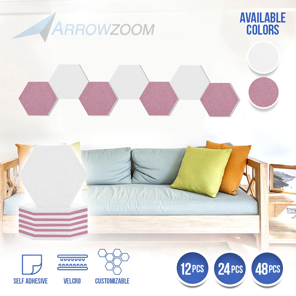 

Arrowzoom 24pcs Combination Color Hexagon Wall Stickers Board Display Art Wall Decor Home Decoration Background Wallpaper AZ1224