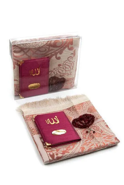 

WONDERFUL Slub Fabric Covered Yasin Book - Bag Size - Name-Specific Plate - Prayer Rug - Rosary - Box BOOK TASBİH