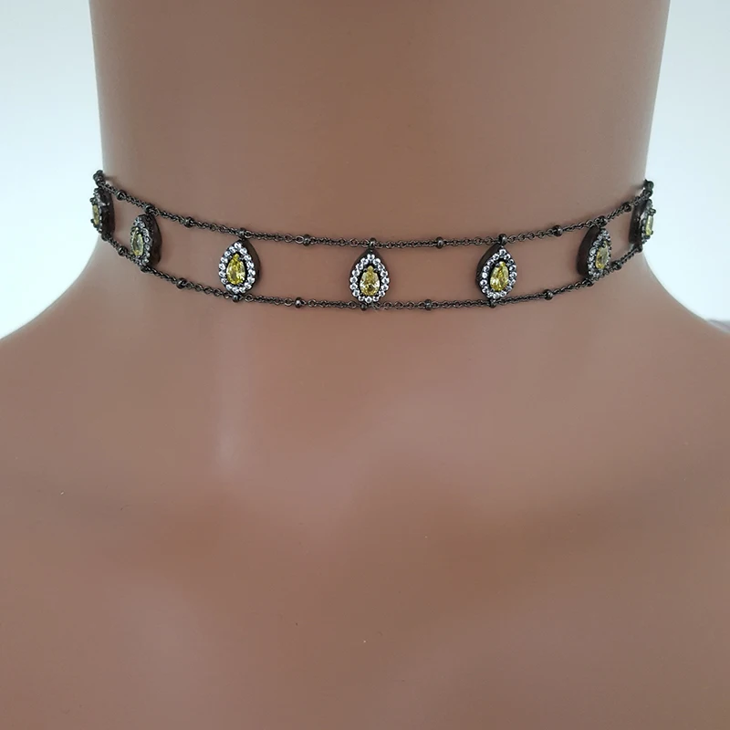 Drop Silver Choker Necklace for Women Art Deco Necklace Choker 925 Sterling Silver Made in TURKEY