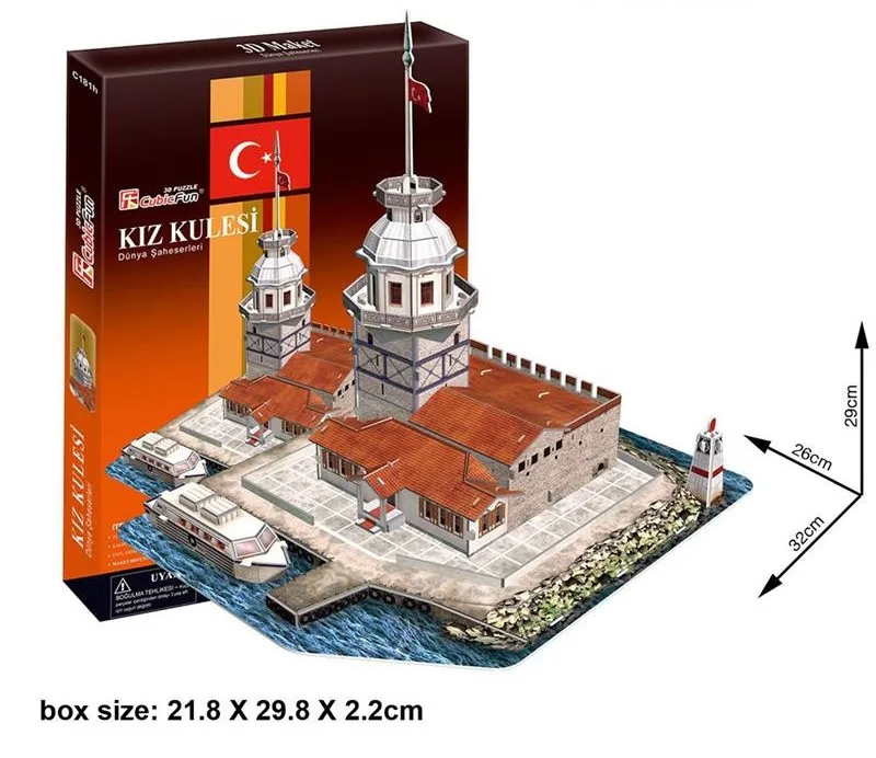 CubicFun  Maiden's Tower Istanbul Bosphorusr 3D Puzzle 66 Pcs