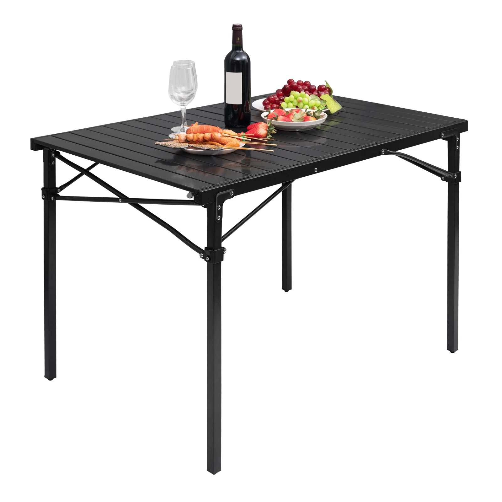 Folding Aluminum Camping Table Portable Foldable Barbecue Outdoor Table Collapsible Picnic Table for Beach Garden Travel  Buffet