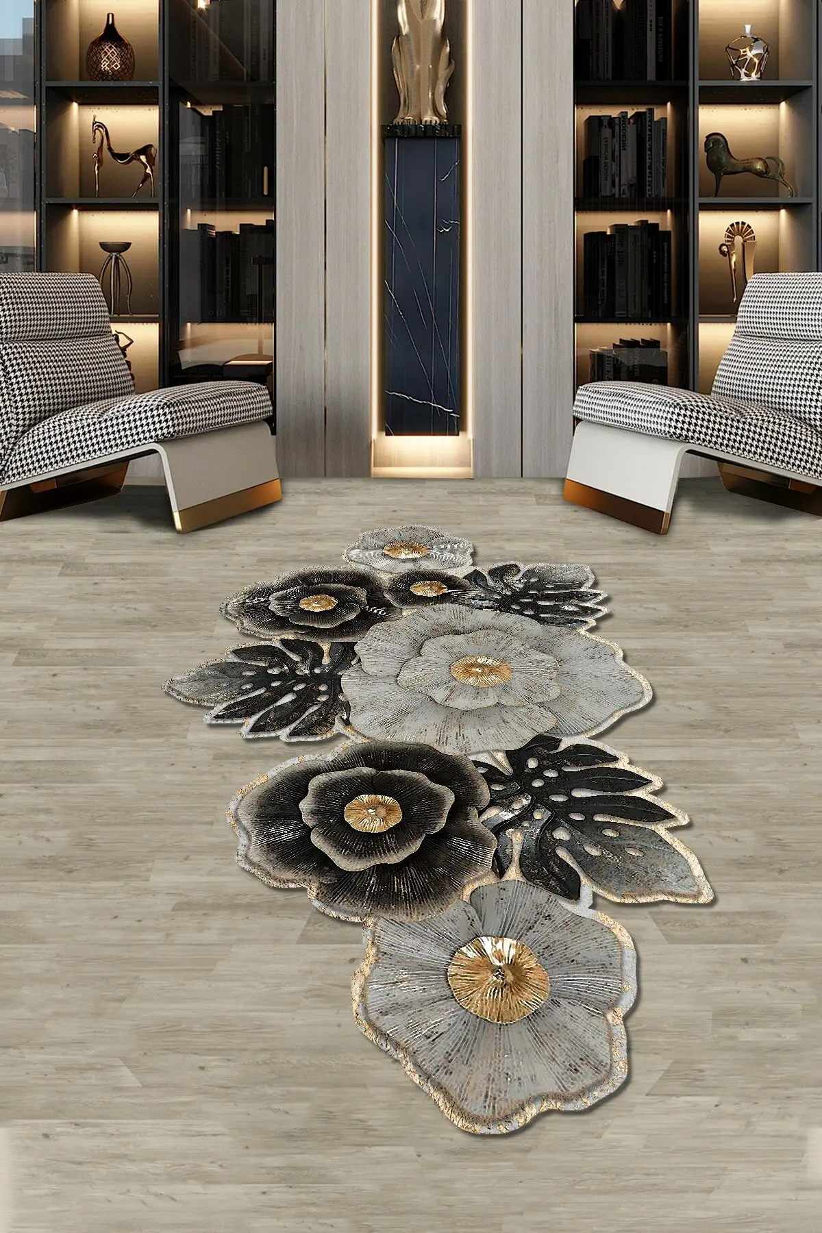 

Decorative Salon Corridor Carpet Non-slip Artificial Leather Base Powder Stained Thai Feather Fabric Antibacterial Runner Carpet