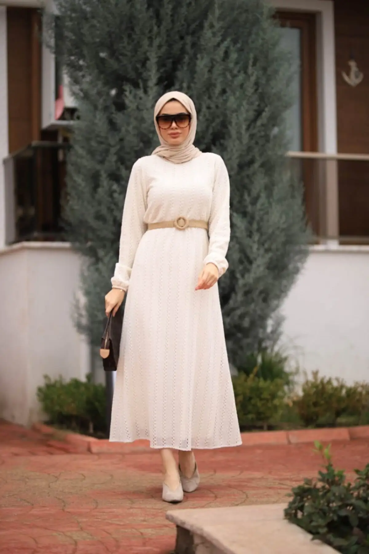 Straw Arched Lace Dress abaya elegant lace fast shipping Arab dubai turk Muslim Islamic women clothing long dress